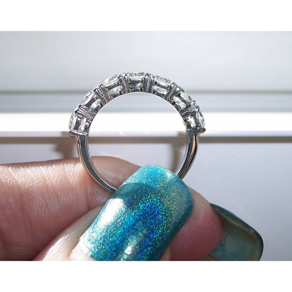 STAINLESS STEEL 7 Stone AAA Grade CZ Band Ring-NWT - Picture 9 of 16